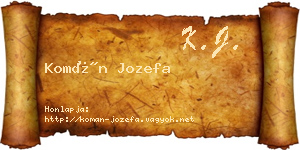 Komán Jozefa névjegykártya